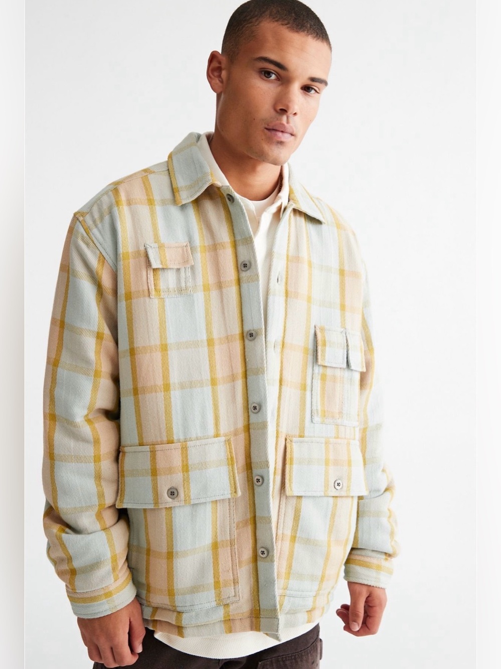 BDG multi pocket shirt jacket lined men’s large